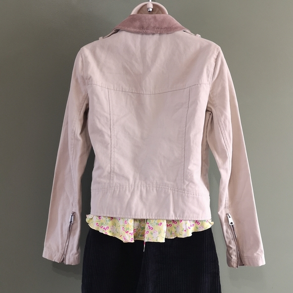 SOIA & KYO Kiera Moto Leather & Cotton Zip Up Jacket Sz Small - Picture 6 of 14